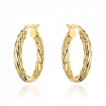 Kolczyki złote plecione kółka FUG7-17-K01597-2