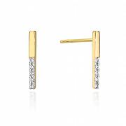 Kolczyki z żółtego złota z brylantami 0.05 FCK29-585-B0.05