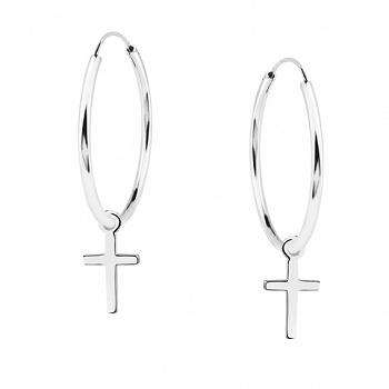 Kolczyki srebrne z krzyżykami FUGKSZ2_30_1