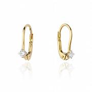 Kolczyki z żółtego złota z brylantami FKO-057-585-B0.06