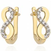 Kolczyki złote nieskończoność z cyrkoniami na angielskim zapięciu FUG7-25-K00829-2