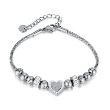 Bransoletka damska serce i kulki FUGTGB1088S