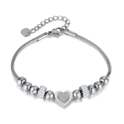 Bransoletka damska serce i kulki FUGTGB1088S