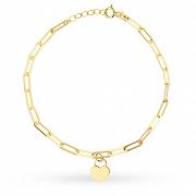 Bransoletka z żółtego złota ogniwa i serce FUG2-17-B00772-2