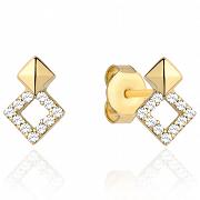 Kolczyki złote romby z cyrkoniami FUG7-4-K01077-2