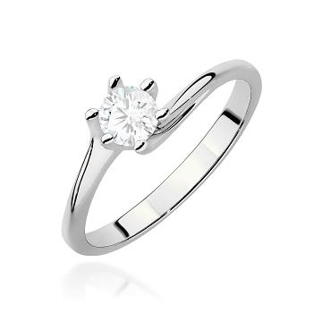 Pierścionek zaręczynowy z białego złota z diamentem laboratoryjnym 0,50ct