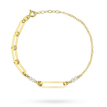 Bransoletka złota ogniwa i perły FUG2-4-B00600-2