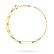 Bransoletka złota ogniwa i perły FUG2-4-B00600-2