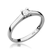 Pierścionek zaręczynowy z białego złota z diamentem laboratoryjnym 0.10ct