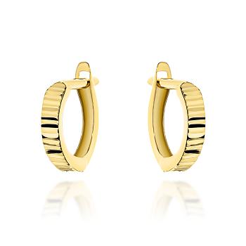 Kolczyki złote kółka z diamentowaniem FUG7-K01796-585