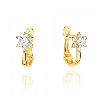 Kolczyki złote kwiatki z cyrkonią FUG7-3-K01354-2