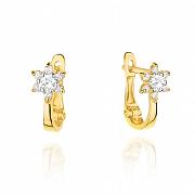 Kolczyki złote kwiatki z cyrkonią FUG7-3-K01354-2