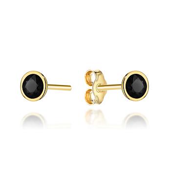 Kolczyki złote z czarnymi kamieniami FUG7-37-K01566-2