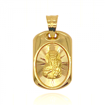 Medalik z żółtego złota Matka Boska Częstochowska FUG5-9-M00057-2