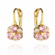 Kolczyki złote kwiatek z cyrkoniami FUG7-25-K00643-2