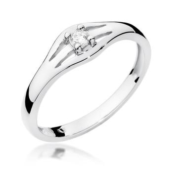 Pierścionek zaręczynowy z brylantem 0.10