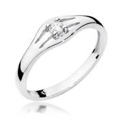 Pierścionek zaręczynowy z brylantem 0.10