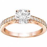 Pierścionek SWAROVSKI • Attract Round Rose Gold 5184208