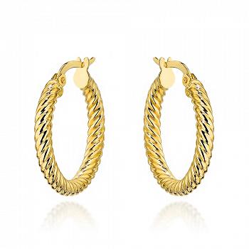 Kolczyki złote plecione kółka FUG7-17-K01596-2