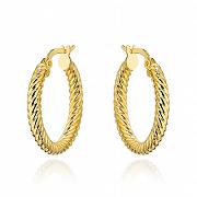 Kolczyki złote plecione kółka FUG7-17-K01596-2