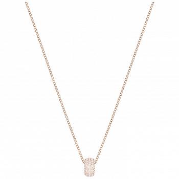 Naszyjnik SWAROVSKI • Stone Round Pendant, Pink, Rose gold plating 5383957 