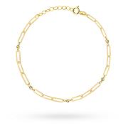 Bransoletka złota ogniwa i gładkie kulki FUG2-17-B00993-2