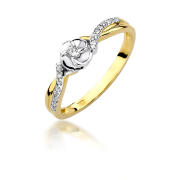 Pierścionek zaręczynowy z brylantem 0.12