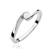 Pierścionek zaręczynowy z białego złota z diamentem laboratoryjnym 0.13ct