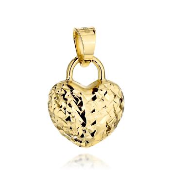 Zawieszka złota diamentowane serce - kłódka FUG6-Z00710-585