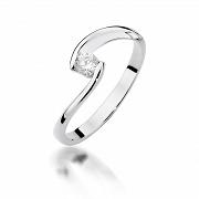 Pierścionek zaręczynowy z białego złota z brylantem 0.15