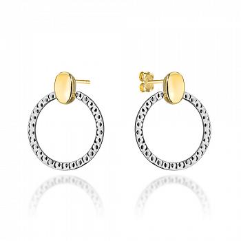 Kolczyki złote kółka w dwóch kolorach FUG7-17-K01487-2