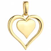 Zawieszka złota serce z serduszkiem w środku FUG6-25-Z00223-2