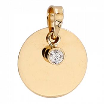 Zawieszka złota pełne kółko z cyrkonią FUG6-17-Z00268-2