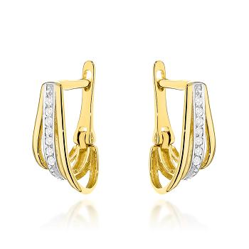 Kolczyki złote potrójne z cyrkoniami FUG7-K01790-585