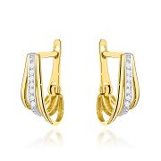 Kolczyki złote potrójne z cyrkoniami FUG7-K01790-585