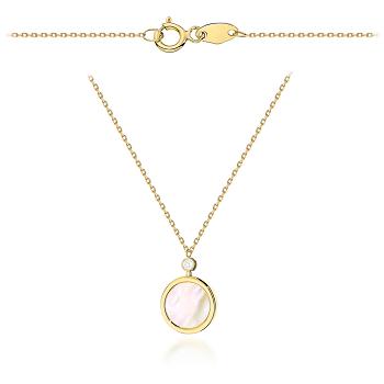 Naszyjnik złoty kółko z masą perłową FUG3-31-N00641-2