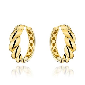 Kolczyki złote plecione kółka FUG7-17-K01606-2