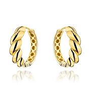 Kolczyki złote plecione kółka FUG7-17-K01606-2