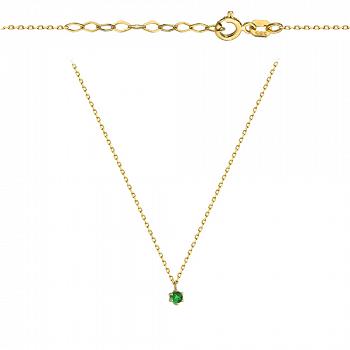 Naszyjnik złoty z zieloną cyrkonią FUG3-25-N00429-2