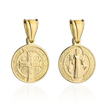 Medalik z żółtego złota Św. Benedykt duży FUG5-M00203-585