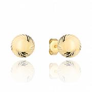 Kolczyki złote kółko diamentowanymi brzegami średnie FUG7-17-K01045-2