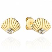 Kolczyki złote muszelki z cyrkoniami FUG7-25-K00751-2