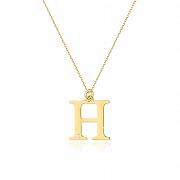 Naszyjnik złoty duża literka H z brylantem NMFUG-H