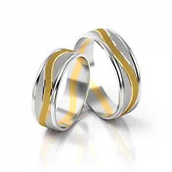 Obrączki ślubne złoto dwukolorowe 6mm próba 333 • XFS176