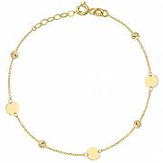 Bransoletka złota kółka i diamentowane kulki FUG2-21-B00611-2