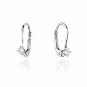Kolczyki z białego złota z brylantami FKO-057-B585-B0.14