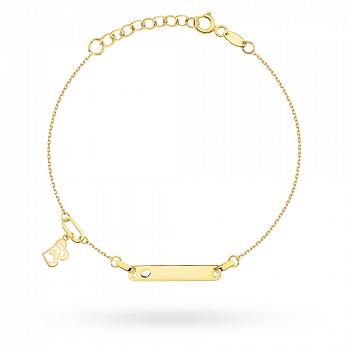 Bransoletka z żółtego złota dziecięca z blaszką FUG2-31-B00927-2
