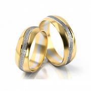 Obrączki ślubne złoto dwukolorowe 6mm próba 333 • XFS116