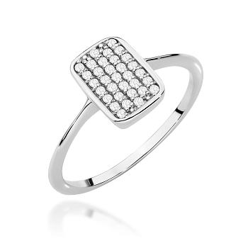 Pierścionek zaręczynowy z białego złota z brylantami 0.16ct