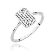 Pierścionek zaręczynowy z białego złota z brylantami 0.16ct